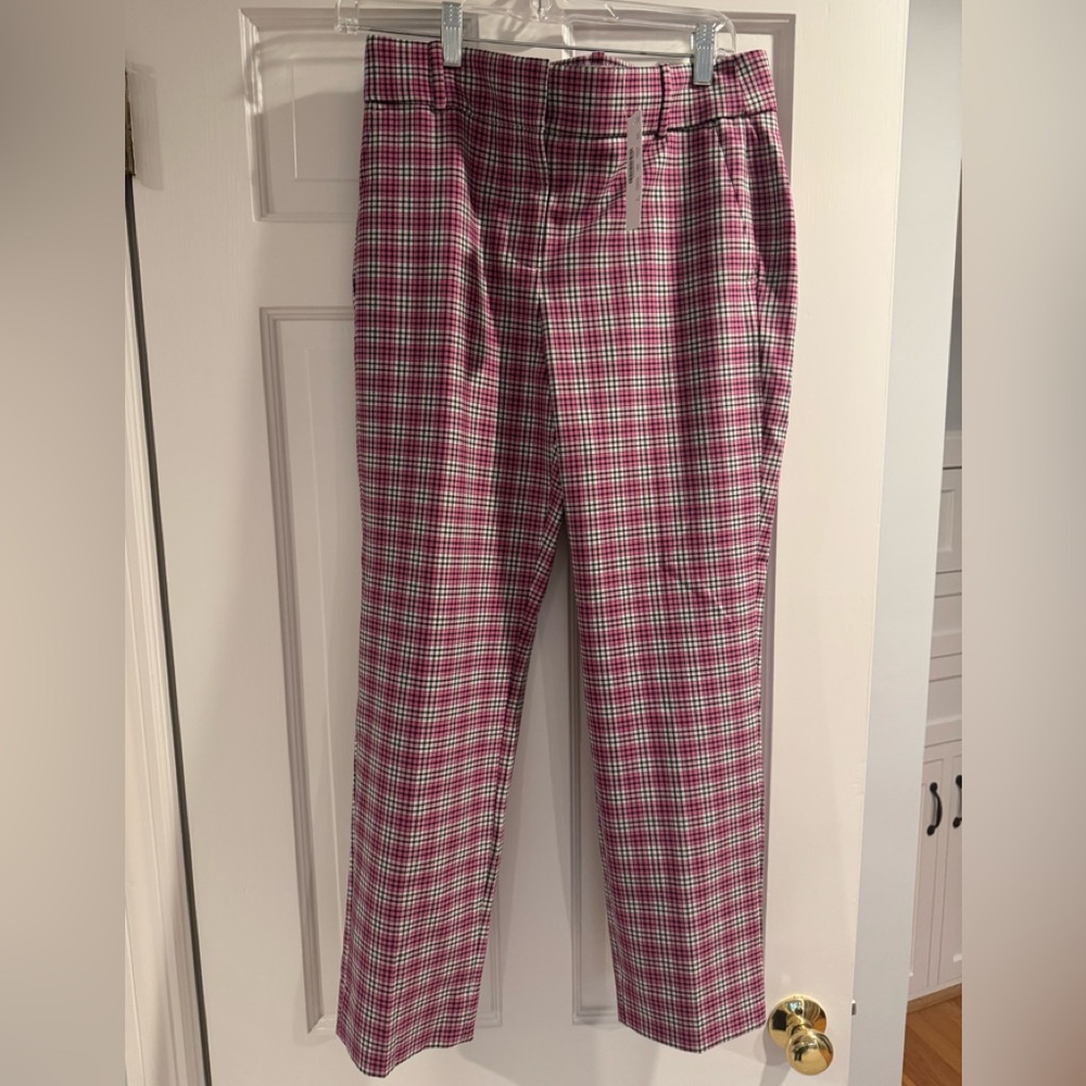 Women’s  Plaid Pants - Pink and White